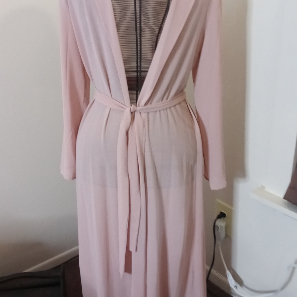 Blush long sleeve beach cover up